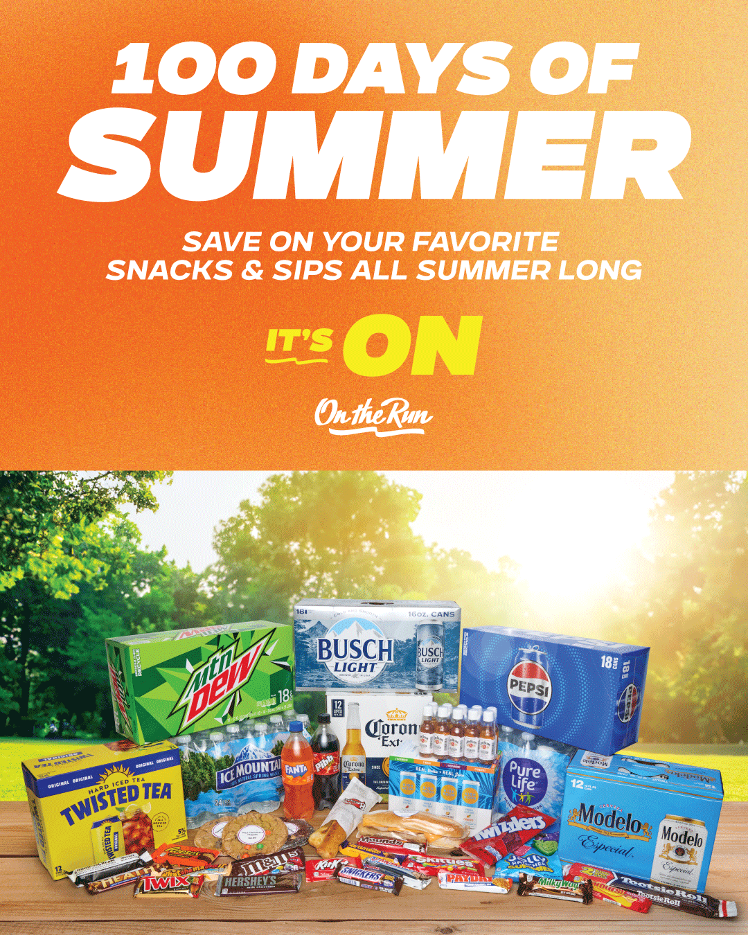 summer day with food and drinks